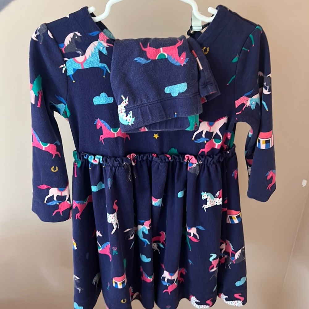 Joule girls unicorn dress set with leggings